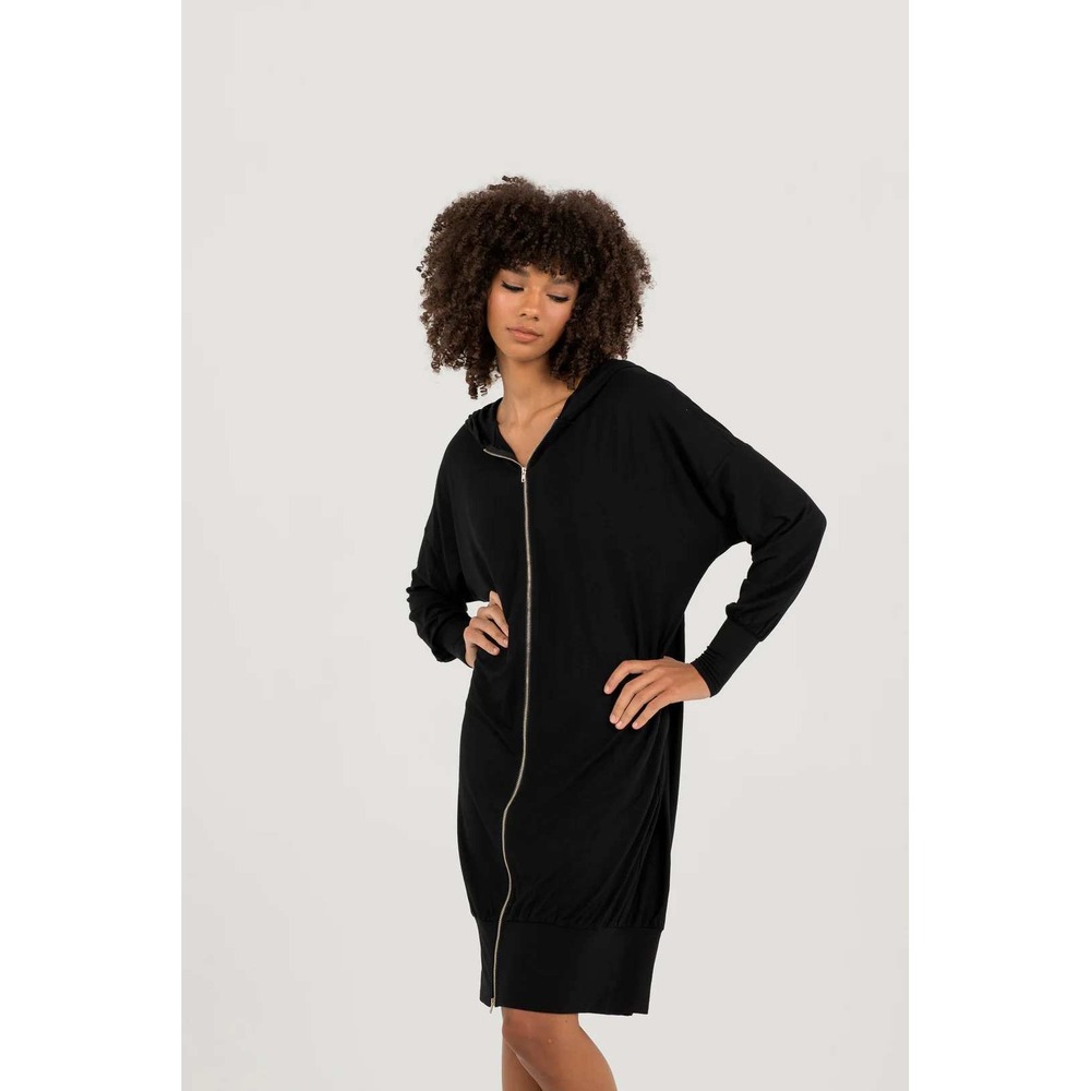 Aleeza Paris Peru Zipper Dress Black Hooded 1X